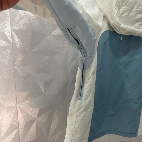 Aero Coat Size Large Hooded Womens Blue Nylon Full Zip Pockets Ski Jacket - Picture 7 of 11